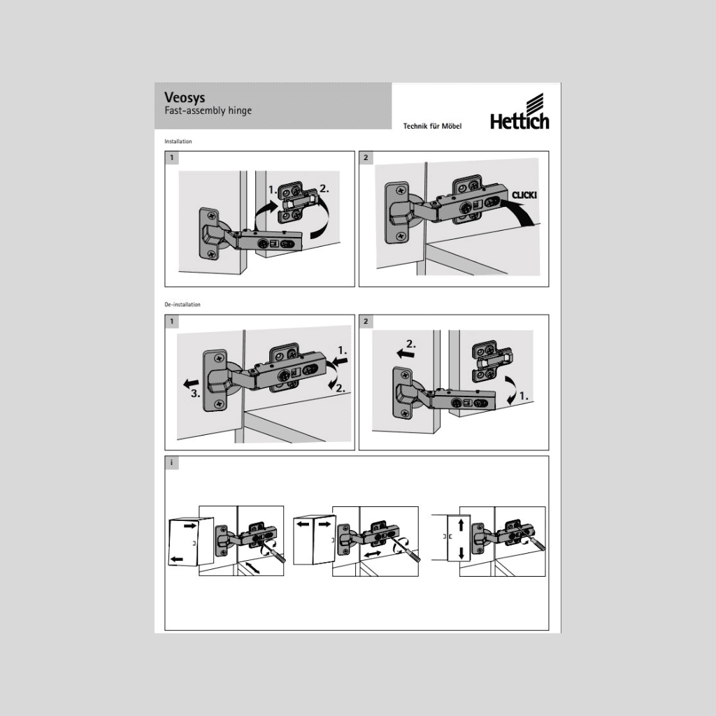 Veosys Hinge Assembly Instructions