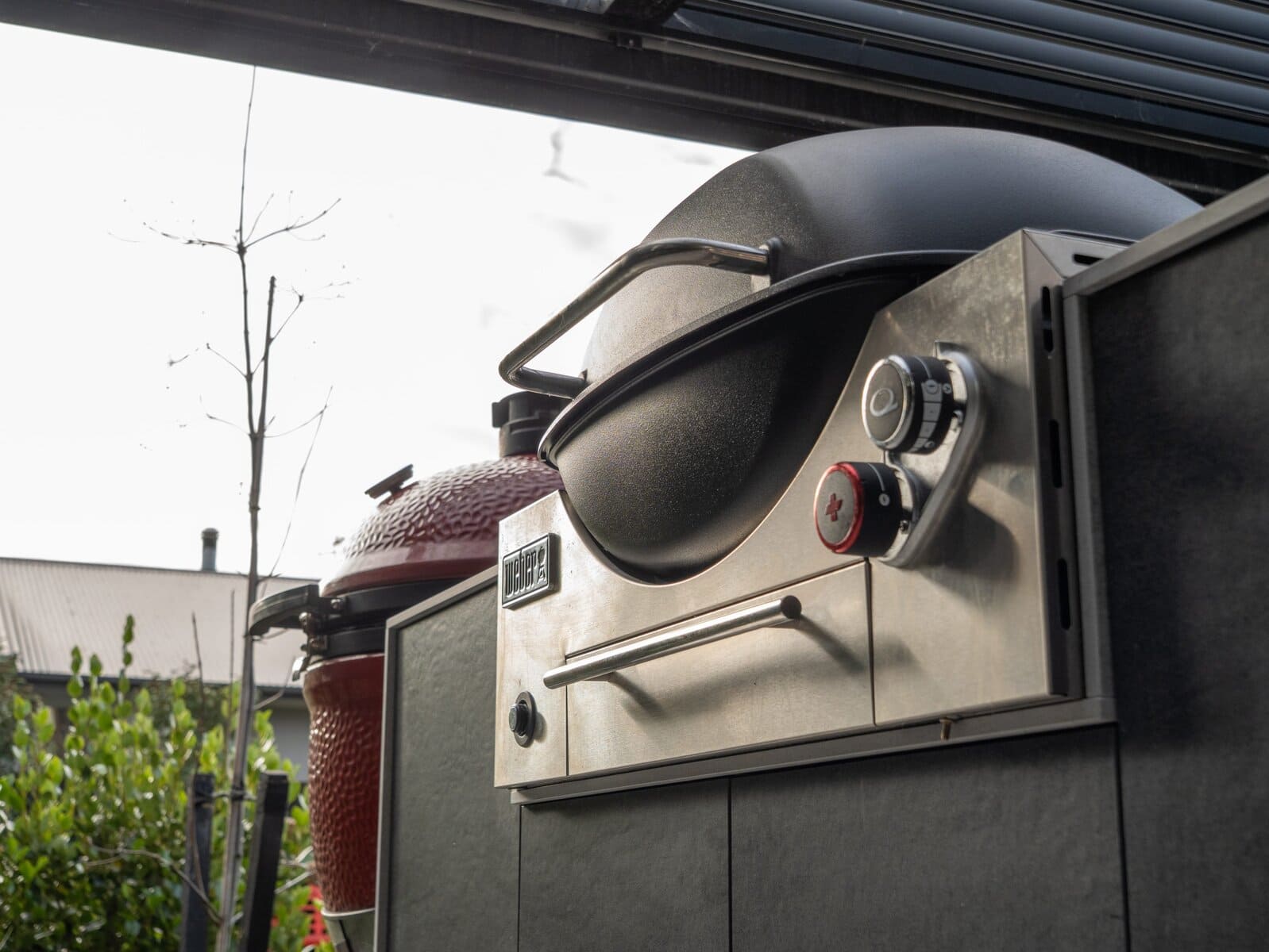 Close up of outdoor cooking appliances