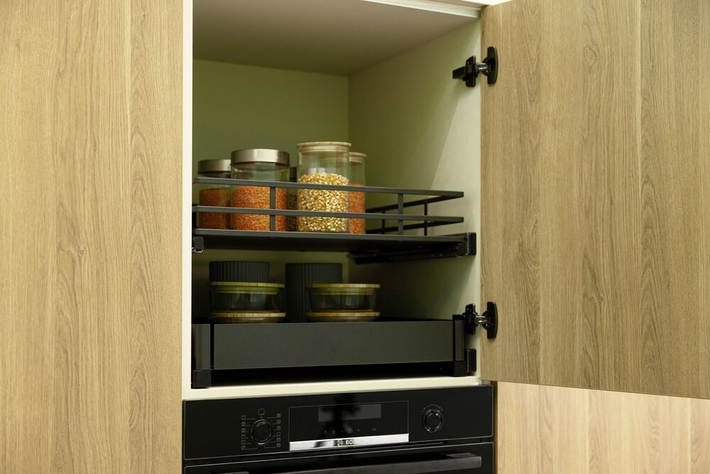 Naro internal drawer, DesignLine 200 solid steel sides in anthracite