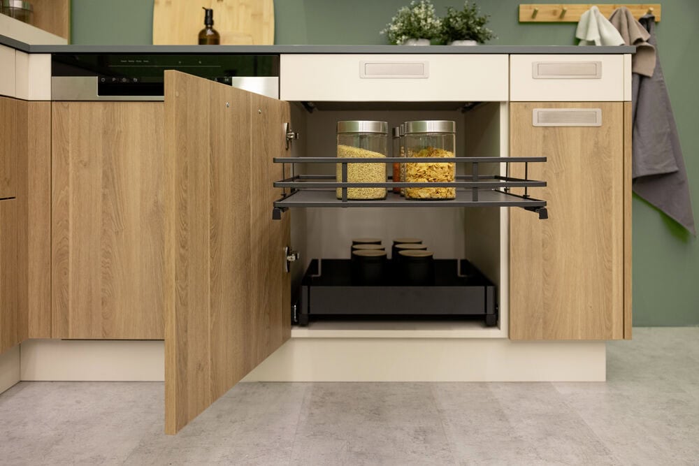 Naro internal drawer, DesignLine 200 solid steel sides in anthracite