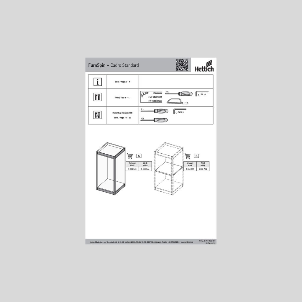 Cadro Kit for FurnSpin | Installation Instructions